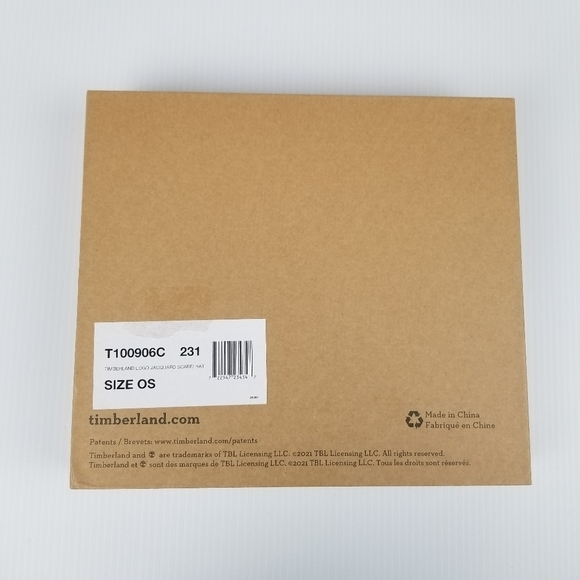 Timberland Men's Logo Jacquard Scarf and Reversible Beanie Hat 2 Piece Set NWT - Picture 2 of 11